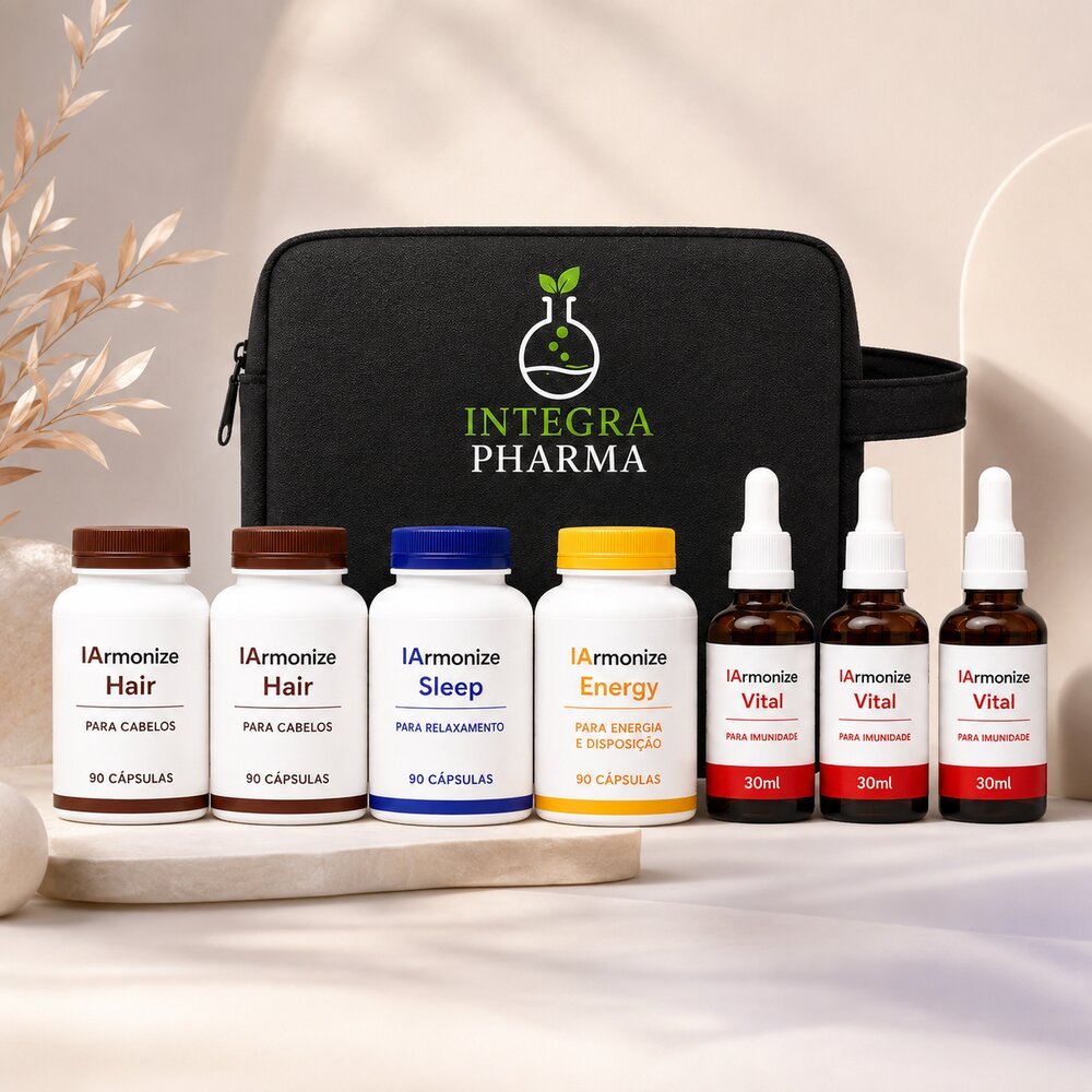Kit IArmonize completo: Hair, Sleep, Energy, Vital e necessaire exclusiva Integra Pharma